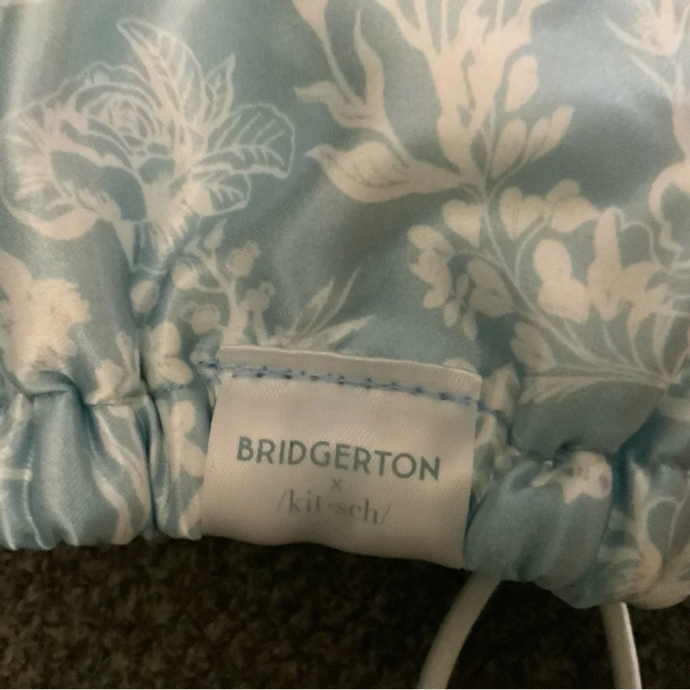Bridgerton Inspired Toile de Blue Satin Hair Wrap Gentle Anti FrizzHair Turban